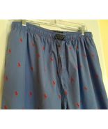 POLO Ralph Lauren Men&#39;s L Blue Cotton/Red Pony Pajama Lounge Pants PJs G... - $24.00