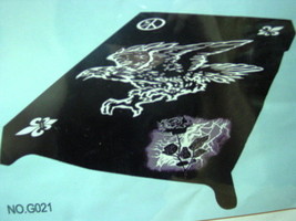 Eagle Peace Sign Rose FLEUR-DE-LIS Queen Blanket Bedspread - £44.36 GBP