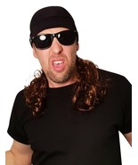 Mullet Headband Biker Skull Cap Pirate Wrestler Wig With Glasses Included! - $7.69