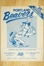 Vintage Paper Portland Oregon Beavers AAA Baseball Team Official Scorecard - $9.89