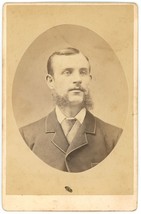 Circa 1890&#39;S Cabinet Card Handsome Man Mutton Chop Guiremand Jersey City Nj - £9.54 GBP