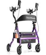 BlessReach Heavy Duty Upright Rollator Walker Seniors Padded Seat 450lb ... - $143.50