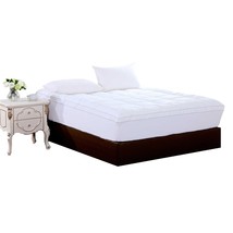 17&quot; Square Quilted Accent Queen Piping Mattress Pad With Fitted Cover - £68.02 GBP