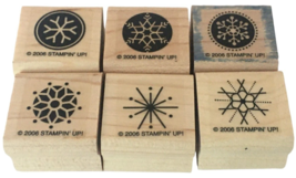Stampin Up Snow Flurries Rubber Stamp Set 6 Small Christmas Gift Tag Car... - $3.99
