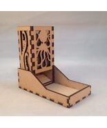 Cthulhu Dice Tower &amp; Tray Neon Blue Acrylic Window COMPACT DESIGN Laser ... - $29.69