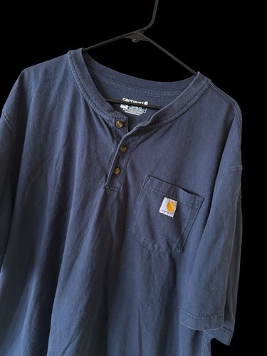 Carhartt K84 PRT Men's Size 2XL Burgundy Cotton Short Sleeve Henley T-Shirt Item image 15