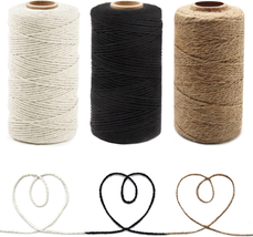 Anvin 984 Feet Cotton Twine Natural Jute Twine Packing Twines Bakers Twine Black - $15.13