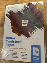 Glitter Cardstock Paper 1 Sided 300 GSM  30 Sheets Total- 15 Colors NEW - £21.65 GBP