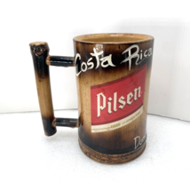 Bamboo Wood Pilsen Costa Rica Pura Vida Beer Stein Mug, Vintage - $25.00