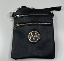 MKF Mia Farrow Double Zip Leather Crossbody Bag - Black s1 - £19.70 GBP