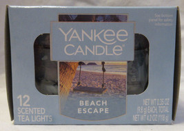 Yankee Candle 12 Scented Tea Light T/L Box Candles Beach Escape - £16.99 GBP