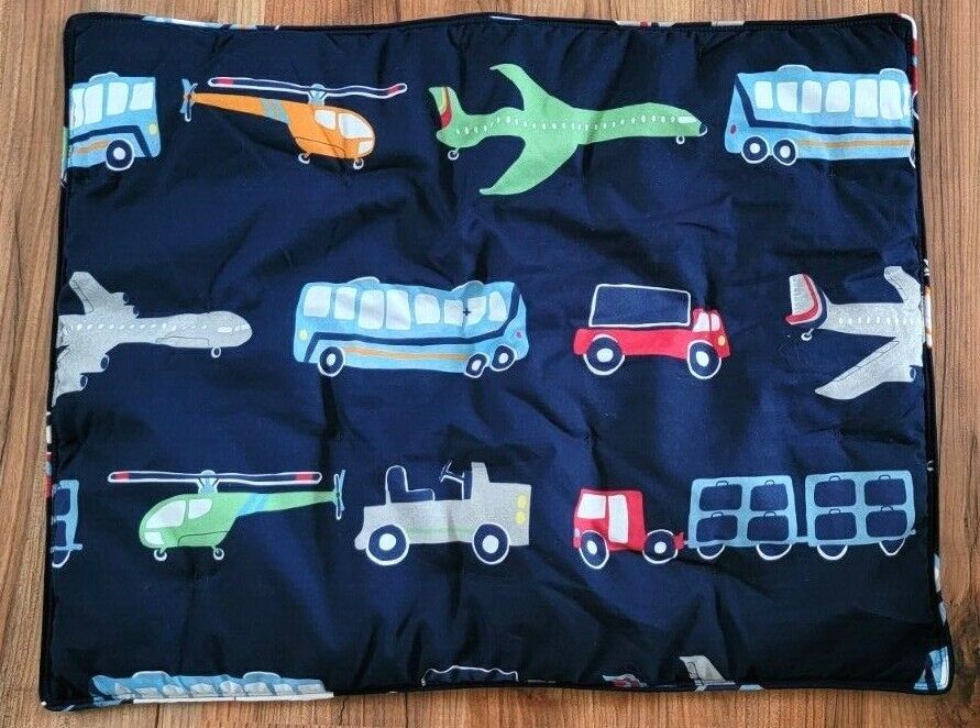 Primary image for Pottery Barn Kids TRANSPORTATION Pillow Sham BLUE BRODY NWOT #P335