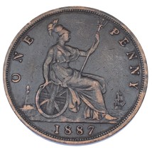 1887 Great Britain Penny  (VF+) Very Fine Plus Condition KM# 755 - $62.37
