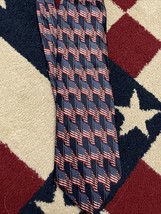 Men&#39;s American Traditions Black w/ American Flag Silk Tie Novelty Necktie - £8.44 GBP