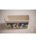 Garden Ridge Stoneware Mini Loaf Pan Penguin Presents Christmas Holiday ... - £10.07 GBP