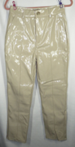Women&#39;s Size 6, Pretty Little Thing Nude Faux Leather Pants, Front Pockets - £17.51 GBP