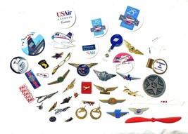 Airlines Wings American United TWA Delta Badges Pins - £50.99 GBP