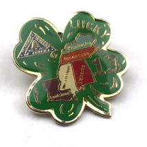 Shamrock Shaped Telephone Pioneers of America Lucky 13 Vintage Pin Clover - $12.95