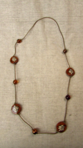 Pretty Bead On Leather Thong Necklace - $24.00 CAD