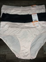 Warners Womens Hipster Underwear Panties Polyester Blend 3-Pair Lace (BC) 3XL/10 - $22.02