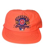 1990 MLB All-Star Game Chicago Cubs Hat Snapback Hat Nylon Neon Orange USA - £37.15 GBP