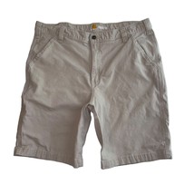 Carhartt Relaxed Fit Khaki Flat Front Shorts Pockets Mens 38 - $16.99