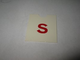 1967 4CYTE Board Game Piece: Red Letter Tab - S - $1.00