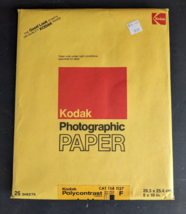 SEALED Expired 1980 KODAK Photographic Paper - 25 Sheets Polycontrast F - 8x10 - £35.40 GBP
