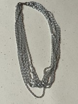 Vintage Lightweight Sarah Cov Signed Multistrand Silvertone Paper Clip Chain - £11.86 GBP
