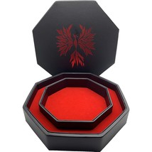 Red Phoenix - Tray Of Holding Hexagon Rpg Dice Tray - $50.99