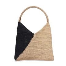 Ge capacity straw bag for women 2022 summer new hand woven patchwork shoulder tote bags thumb200