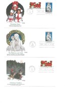 3 FDC USA 1985 CHRISTMAS CHEER THE MADONNA AND CHILD CHRISTMAS TRADITION... - £8.01 GBP