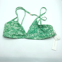 Jonathan Simkhai Aliana Printed Bikini Top Geometric Kelly Abstract Fern Green L - £30.83 GBP