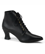 Vintage Renaissance Victorian Costume Granny Black Ankle High Boots VIC3... - $100.91 CAD