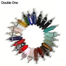 Jewelry Making Healing Pointed Chakra Pendants Hexagonal Quartz Crystals 24 Pc - £16.69 GBP