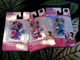 Lot of 3 Disney Junior Minnie Mouse 2&quot; Figures Collectible Toys Cake Topper - £11.84 GBP