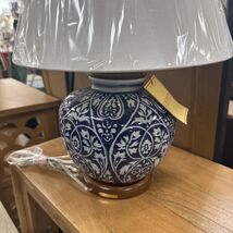 List Pending Ralph Lauren Porcelain Floral Blue Ginger Jar Table Lamp  ~... - $289.99