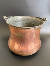 Antique 19th Century Persian Tinned Copper Cauldron Large Hammered Bucket - $225.00