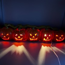 Halloween 5 Pumpkin Jack O&#39;Lantern Lighted Decoration Seasonal Decor - £19.94 GBP