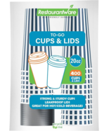 Restaurantware 20 Ounce Disposable Coffee Cups With Lids, 400 Hot Cups W... - $135.81 CAD