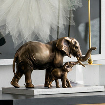 The Elephant Family Lucky Charm Figurine Resin Sculpture For Modern Home Décor - £106.10 GBP