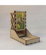 T-Rex Fossil Dice Tower & Tray Neon Yellow AcrylicWindow COMPACT DESIGN LaserCut - $29.69