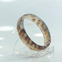 57.4 mm Banded Clear Quartz Striped Bangle Untreated Stone Bracelet 7.1 inch - £45.55 GBP