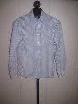 AMERICAN EAGLE VINTAGE FIT MEN&#39;S LS 100% COTTON STRIPED SHIRT-M-GENTLY W... - $7.69