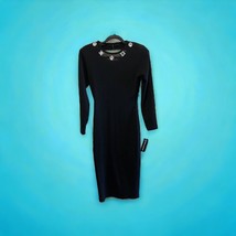 Andrea Jovine Women’s Sweater Dress Jewels, Sz MED, Black 100% Wool, NWT... - $69.29