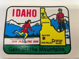 Vintage Baxter Lane Co. Water Dip Decal Idaho &quot;Gem of the Mountains&quot; 4X3 - £3.85 GBP