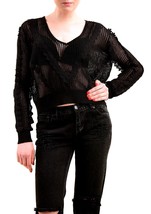 WILDFOX Womens Sweater Beach Cotton Knitted Lightweight Long Sleeve Black Size M - £48.99 GBP