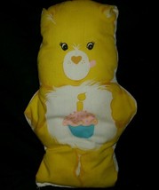 12&quot; Vintage Yellow Birthday Care Bear Stuffed Animal Plush Toy Pillow Fabric Sew - £14.86 GBP