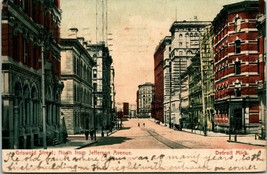 Vtg Cartolina 1906 Detroit Michigan Mi Griswold Street Vista North Da Jefferson - $7.13