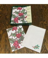 Vintage Christmas cards holly berries mistletoe print with envelopes  - $27.08 CAD